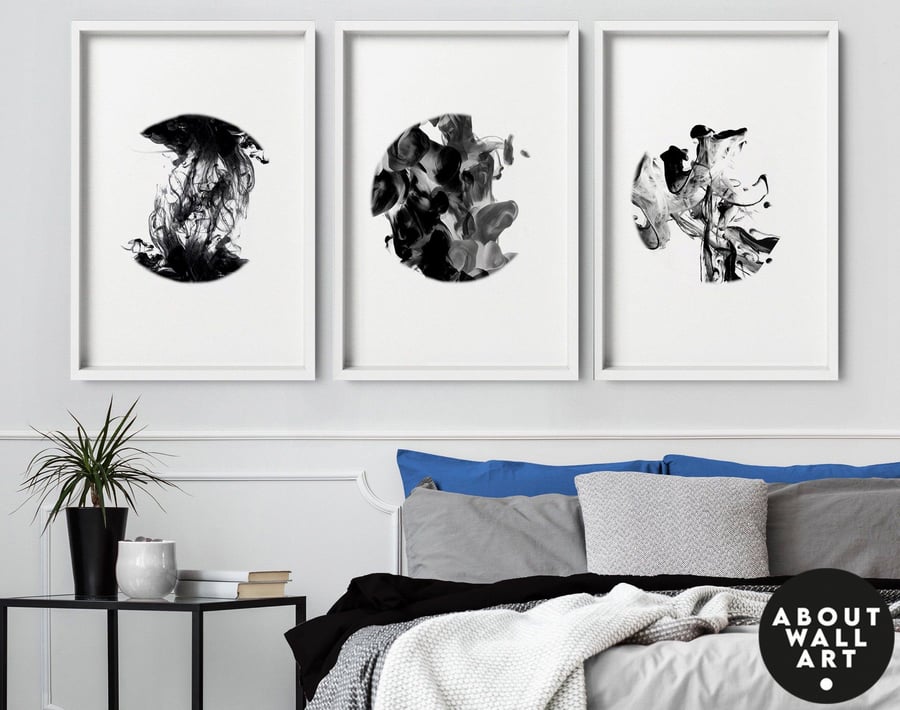 Minimalist gallery set of 3 prints, Home Decor, Wall hanging, office decor gift,