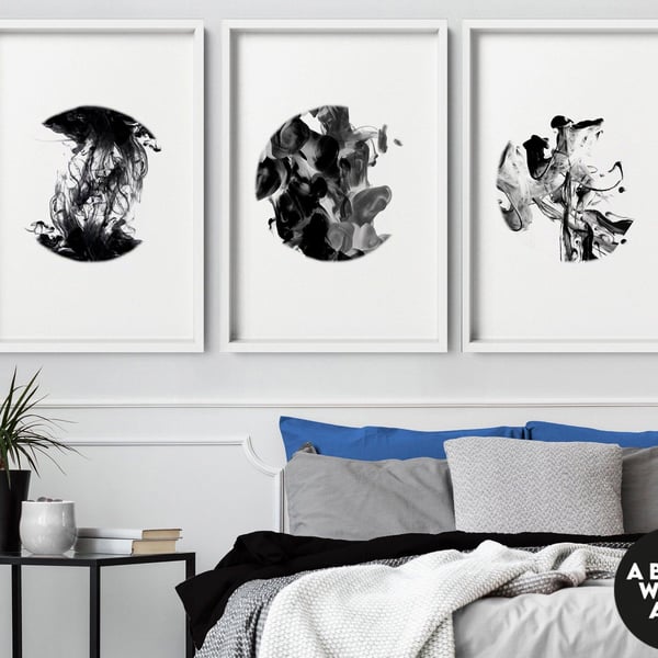 Minimalist gallery set of 3 prints, Home Decor, Wall hanging, office decor gift,