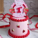 Berry First Birthday Cake topper