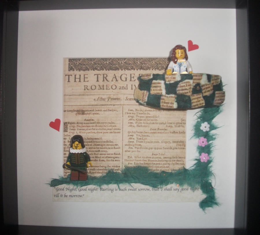 Original Lego Picture - Handmade -Romeo and Juliet - Shakespeare - Valentines 