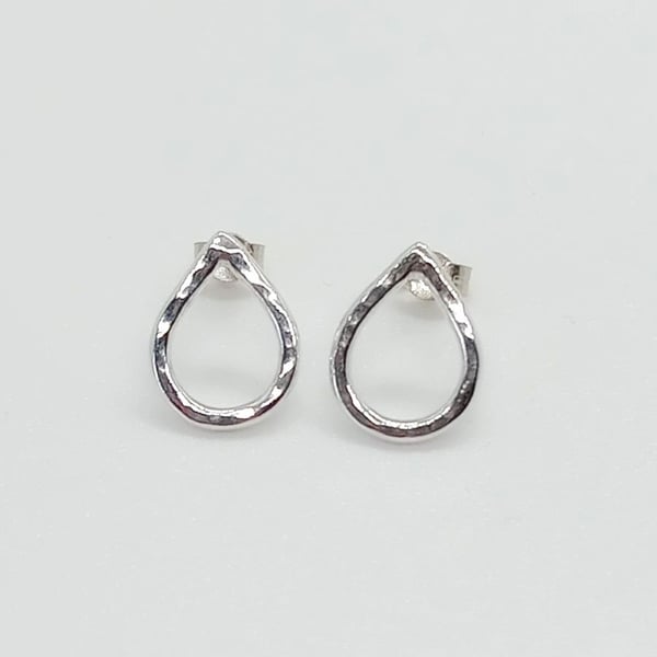 silver raindrop stud earrings