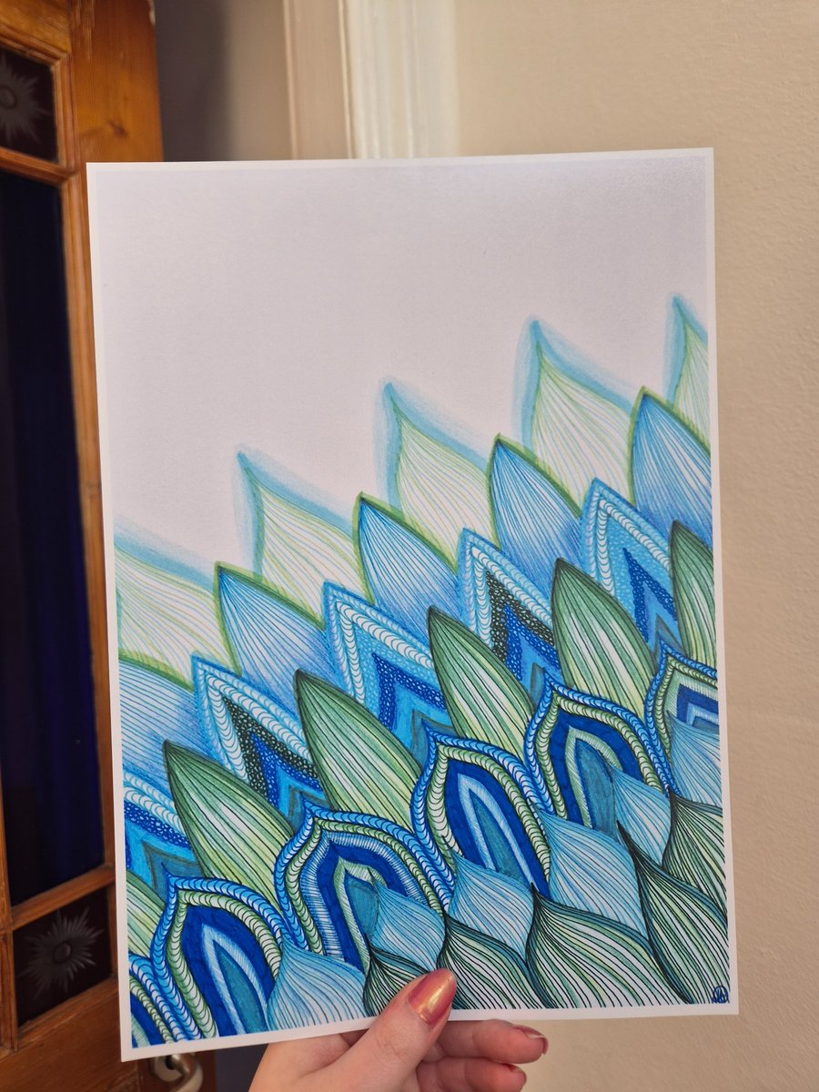 Zentangle A4 Unframed Art Print - Peacock