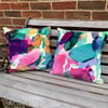 Bright velvet cushion cover