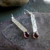 Garnet stone set drop earrings