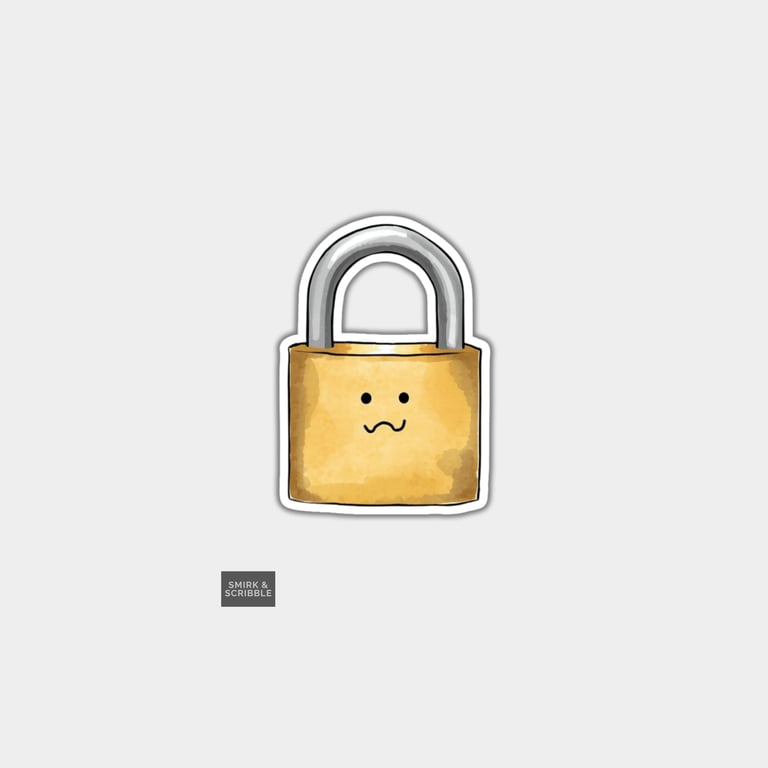 Funny Vinyl Sticker For Adults - Cute Padlock