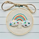 Personalised Name Embroidery Hoop, New Baby Gift, Birthday Gift, 4" Hoop