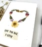 Handmade Real Pressed Flower Heart, Anniversary, Birthday Card  - Image 2