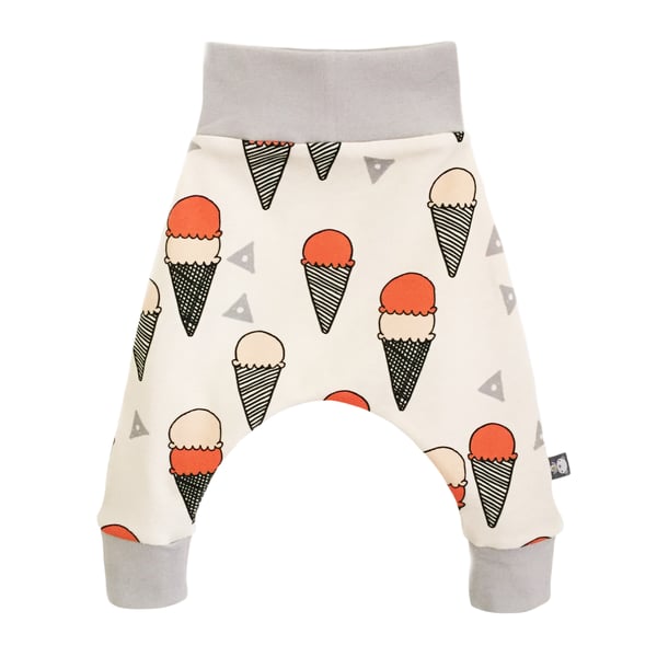 ORGANIC Baby HAREM PANTS ICE CREAMS Trousers GIFT IDEA by BellaOski