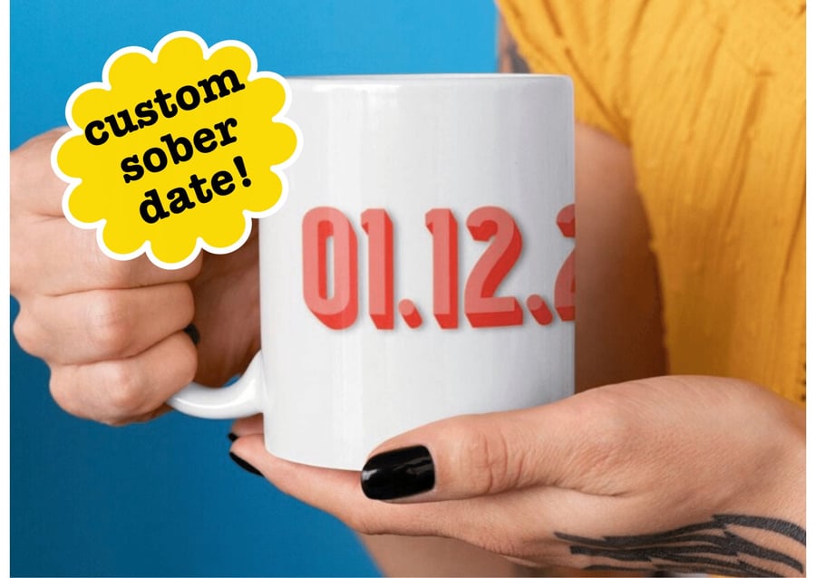 Personalisable Soberversary mug Sobriety Gift, AA gifts Sober Anniversary gift f