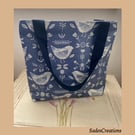 Oilcloth tote bag with zip Narvik Blue