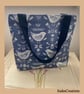 Oilcloth tote bag with zip Narvik Blue