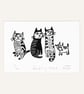 Feeding Time - lino print - Image 1