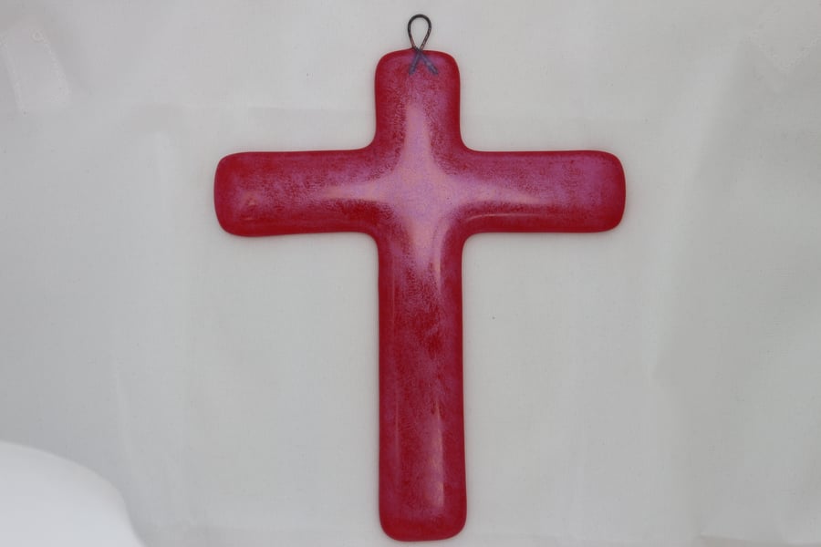 Handmade fused glass wall cross - Atonement