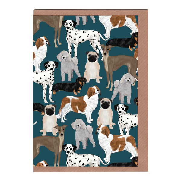 Dogs, Illustrated Greetings Card