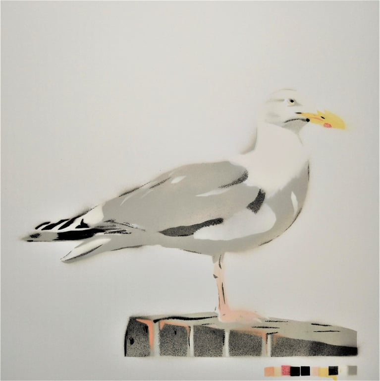 'Herring Gull' Large Spraypaint Art