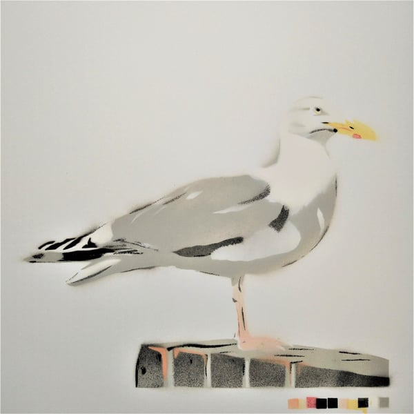 'Herring Gull' Large Spraypaint Art