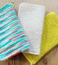 3 Washcloths. Flannel. Cleaning Cloth. Dishcloth. Cotten Cloth. Facecloth.