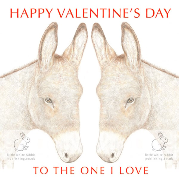 Donkey Nose to Nose - Valentine Card
