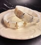 White Shell Bracelet with Sliver-Tone or Gold-Tone Details - Image 6