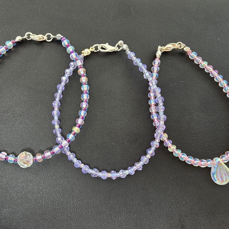 Bracelet stack - Purple and light pink collection