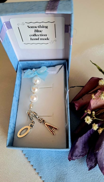 Something blue -Wedding bouquet charm- personalised