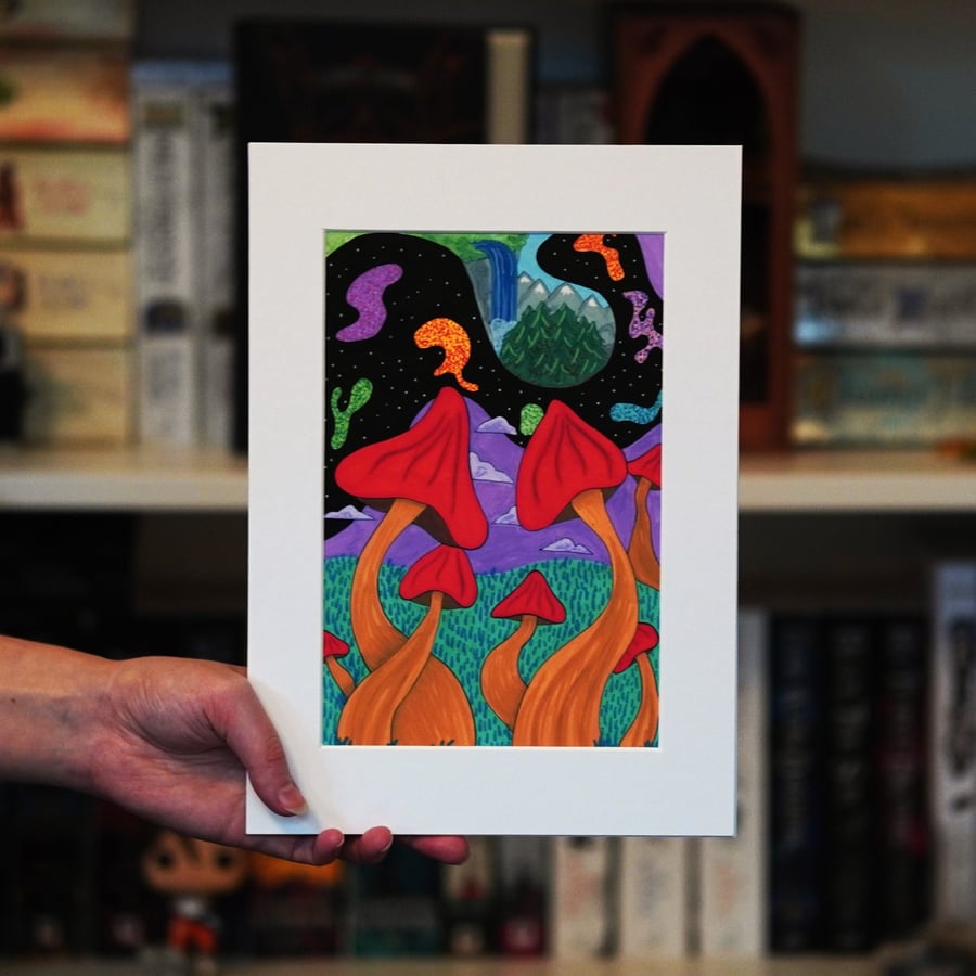 Mushroom Forest Original Art Print