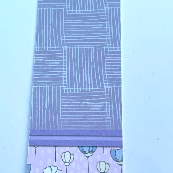 Pretty flowers and basket weave bookmark