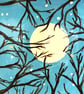 WINTER MOON HAND PAINTED STONEWARE CERAMIC DISH - Image 3