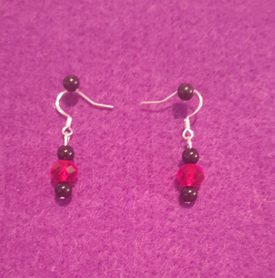 Red and black earrings