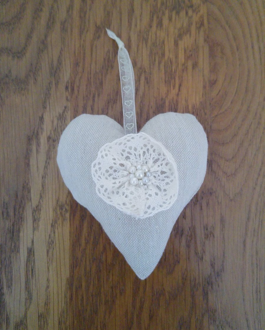 Lace and Pearls Heart