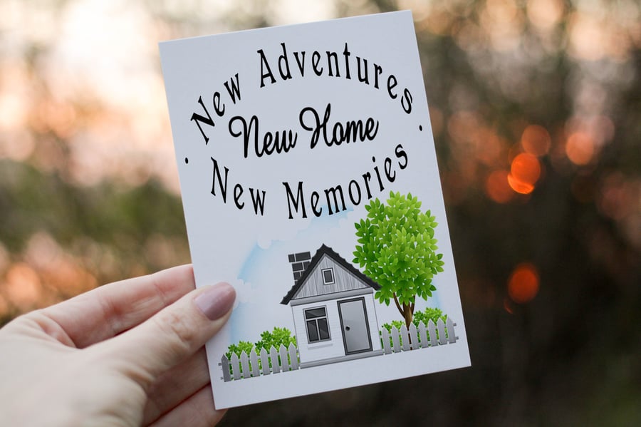 New Adventures New Home Card, Personalised Card for New Home, Congratulations