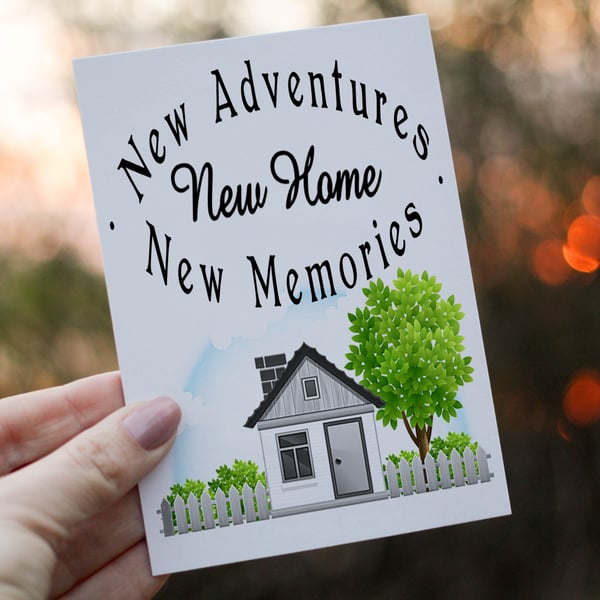 New Adventures New Home Card, Personalised Card for New Home, Congratulations