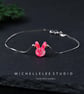 Pink Opal Rabbit Bracelet With 925 Sterling Silver Chain
