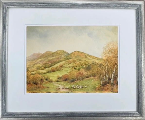 Malverns in Autumn . Original watercolour painting by Christopher Hughes 