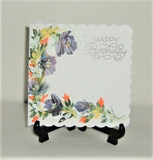original hand painted floral Birthday card ( re... - Folksy
