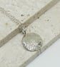 Reticulated Silver Disc Pendant with Polished Silver Drop - Image 5