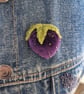 Purple velvet Strawberry brooch  - Image 5