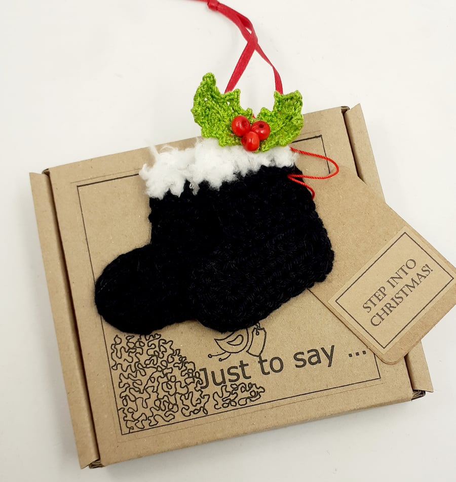 Father Christmas Boots - Alternative to a Greetings Card 