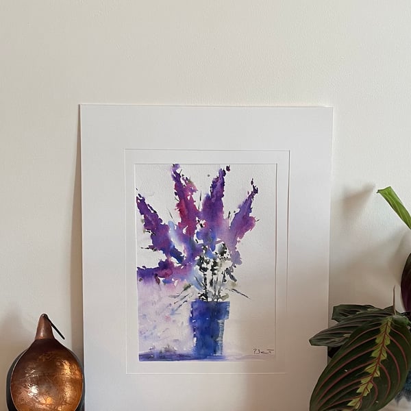 Loose Lilacs original watercolour painting