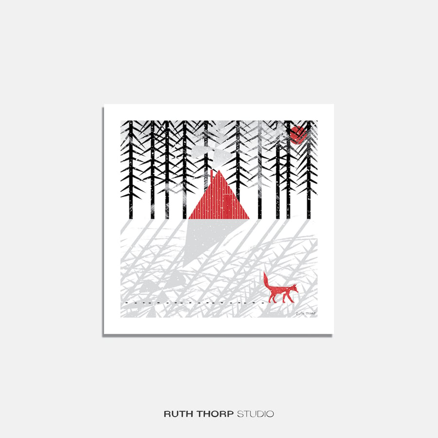 Quiet Fox Square Art Print