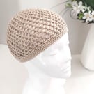 Gold Sparkly Crochet Boho Mesh Skull Cap