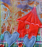 Love in Blue : Framed Embroidery - Image 4