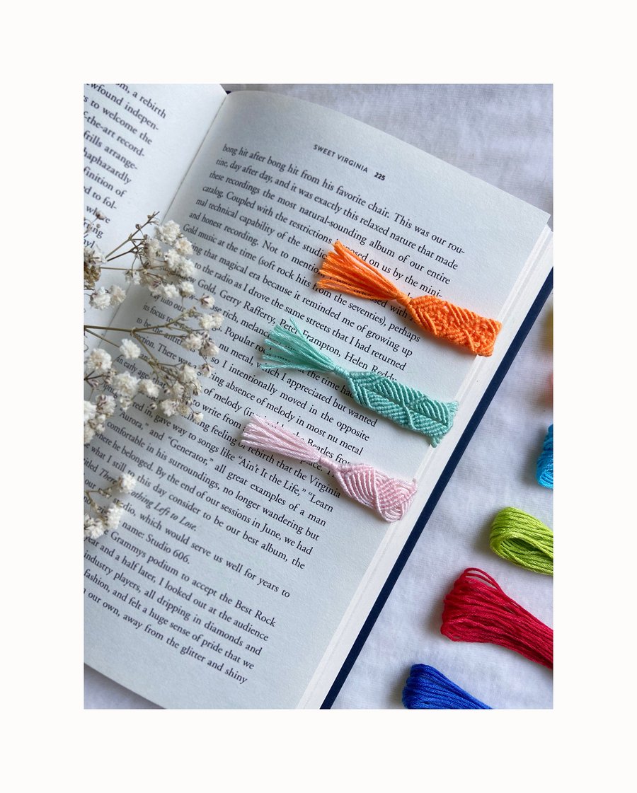 Bookmark,Set of 3 Macrame Magnetic Bookmark, Handmade bookmark