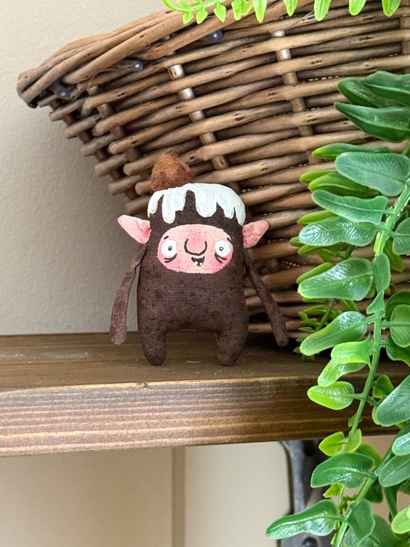 Chocolate Fudge Cake Brownie Art Doll