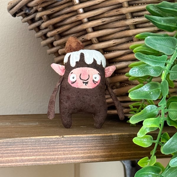 Chocolate Fudge Cake Brownie Art Doll