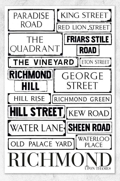 RICHMOND STREETS Cotton Tea Towel