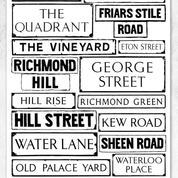 RICHMOND STREETS Cotton Tea Towel