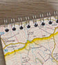 A7 Handmade Spiral Notebook with Recycled Map Cover - Image 2