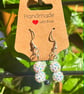 Handmade Silver-Plated Hook Earrings with Sparkly, Bobbly Bead Dangles