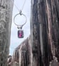 Garnet Necklace with Silver Circle 